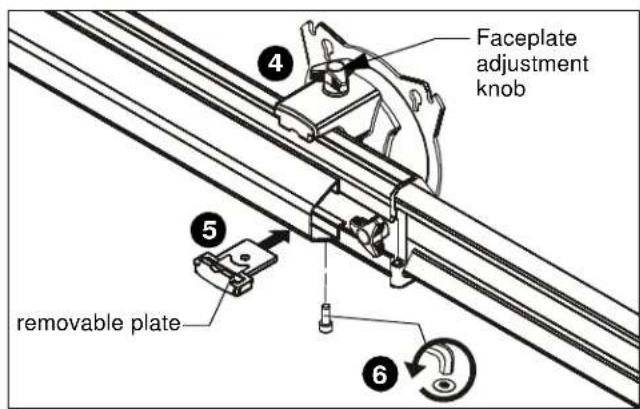 Faceplate adjustment knob removable plate