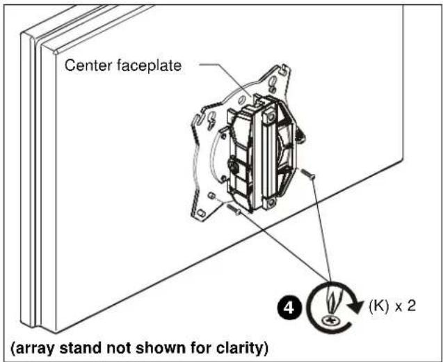 Center faceplate (array stand not shown for clarity) (4 (K) x 2