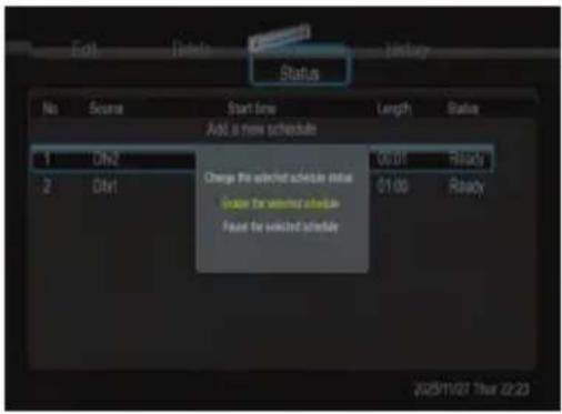EMTEC Movie Cube V850H - Viewing Schedule Status - 1