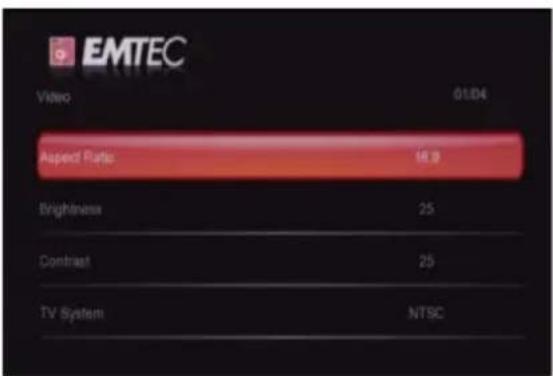 EMTEC Movie Cube V850H - Changing Video Settings - 1