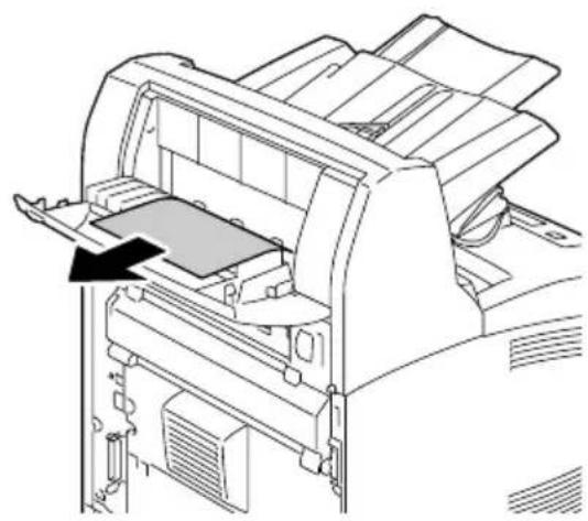 KONICA MINOLTA PagePro 4650EN - Vastgelopen media bij de offsetlade verwijderen - 2