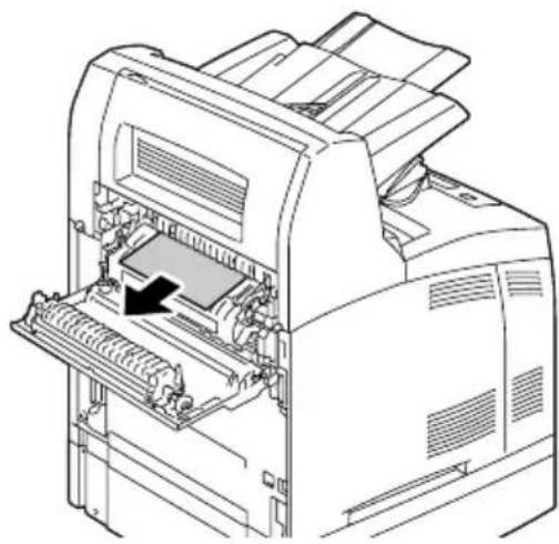 KONICA MINOLTA PagePro 4650EN - Vastgelopen media bij de offsetlade verwijderen - 7