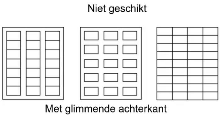 Niet geschikt Met glimmende achterkant