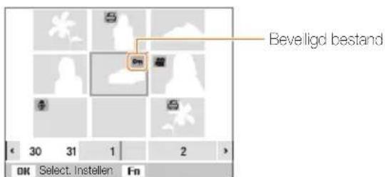 Beveligd bestand OK Select. Instellen Fn