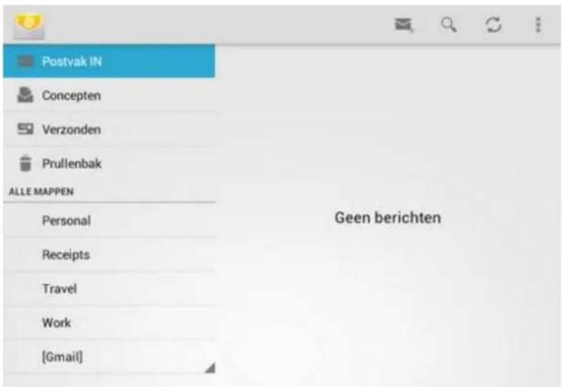 Postvak IN Concepten Verzonden Prullenbak ALLE MAPPEN Personal Receipts Travel Work [Gmail] Geen berichten