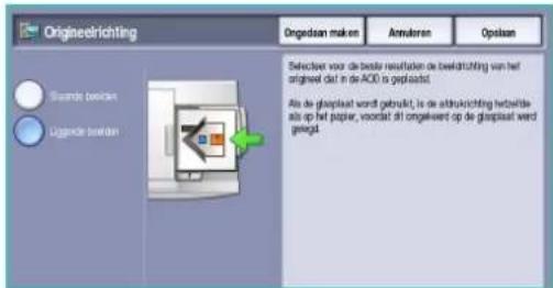 Origineelrichting Ongeslaan maken Anmuten Opslaan Suande bedaan Ugande bedaan Selectieve voor de beste resultaten de beeldruiting van het origeel dat in de AOD is geplaardt. Als de glaplaat wordt gebruikt, is de adrukrichting hetbeiste als op het papier, voorlist dit ongelevert op de glaplaat werd gelegd