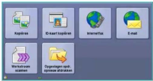 Kopiëren ID-kaart Kopiëren Internetfax E-mail Werkstroom scannen Opgeslagen opdr. opnieuw afrakken