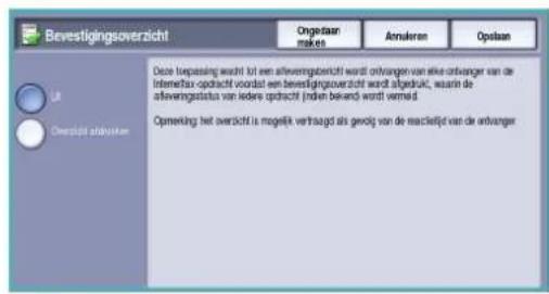 Bevestigingsoverzicht Ongestaan makes Anscheren Opitaan Uit Overzicht afrikaaten Dece toepassing wordt tot een afverwingsbericht wordt ontvangen van deze ontvanger van de Internet-tax opdracht voortel een bevestigingsoverzicht wordt afgedrukt, waarin de afverwingsstatus van iedere opdracht (davien bevend wordt vermaed) Opmerking het oversicht is mogelijk verhaagd als gevoig van de reactieijd van de ontvanger