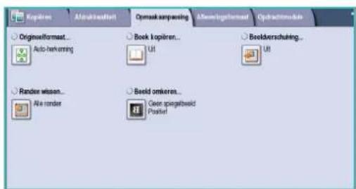 Kopieren Afsinklassift Optmask ampassing Afsinklassift Optdrachsmask Originsformaat... Auto-harkening Book kopieren... UI Beeldverschubing... UI Render wissen... Alle render Beeld omkoren... Clean sporgafbeeld Postlet