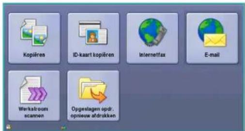 Kopiëren ID-kaart kopieren Internetfax E-mail Werkstroom scamen Opgestagen opdr. opnieuw afrakken
