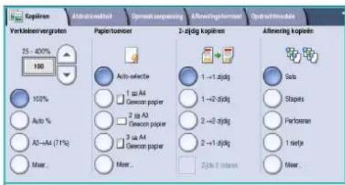 Kapieren Verkleinvergröten 25 - 400% 100 Papiertoenter 3-zijdig kopieren Affering kopieren Sats Stapels Parksonen 1 netje Mier. Auto-selecte 1 μA A4 Gewoon paper 2 μA A3 Gewoon paper 3 μA A4 Gewoon paper Mier.. 2-jis-2 retens