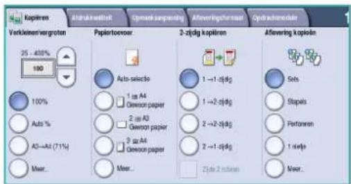 Kopiloren Verkleinenvergroten 25 - 430% 100 Papiertoesoor Auto-selecto 1 am A4 Gewson paper 2 am A3 Gewson paper 3 am A4 Gewson paper Meer... 2-zijdg kopiloren 1 →1-zijdg 1 →2-zijdg 2 →2-zijdg 2 →1-zijdg Sets Stapels Fettoreen 1 nivje Meer...