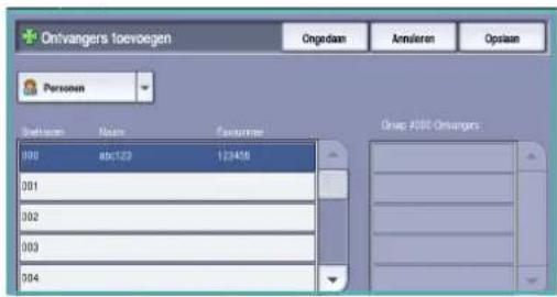 Onlvangers toenvegen Ongedaan Annularen Opslaan Personen Bredue: Name Fusurser Group #000 Onvangers 000 abc123 123456 001 002 003 004