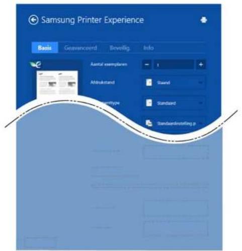 Samsung Printer Experience Basis Geenvanceerd Bevellig Info Aantal exemplarum 1 Akrakstrand Standard Standard Standardtype Standard Standardinstelling p
