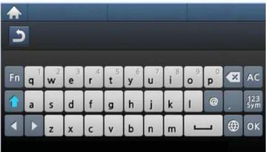 Fn q w e r t y u i o p AC ↑ a s d f g h j k l @ 123 sym ◄ z x c v b n m ↑ OK