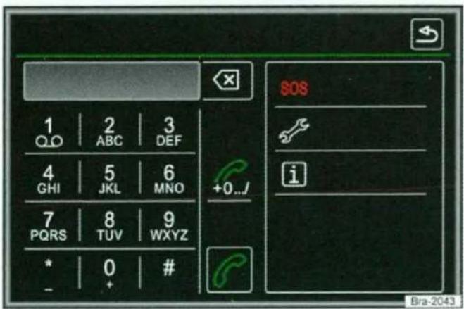 VOLKSWAGEN Composition Media - Menu 'telefoonnummer ingeven' - 1