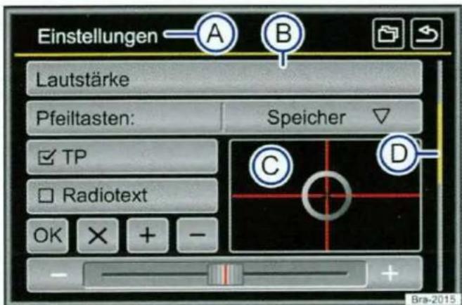 VOLKSWAGEN Composition Media - Functietoetsen op het beeldscherm bedienen - 1