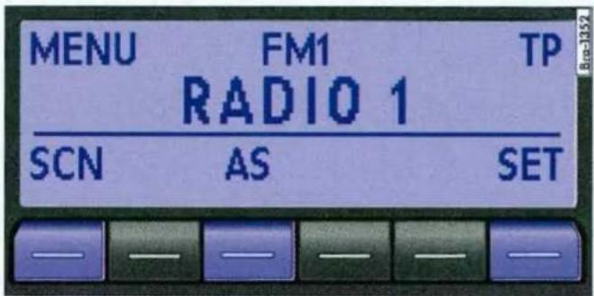 MENU FM1 TP RADIO 1 SCN AS SET