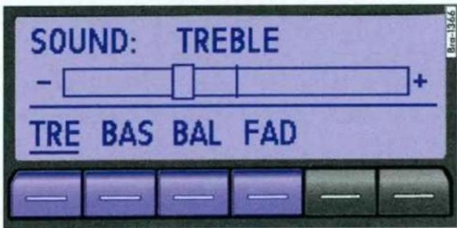 SOUND: TREBLE - + TRE BAS BAL FAD