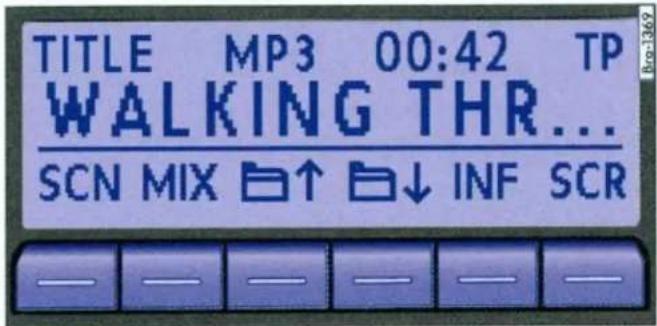 TITLE MP3 00:42 TP WALKING THR... SCN MIX ↑ ↓ INF SCR