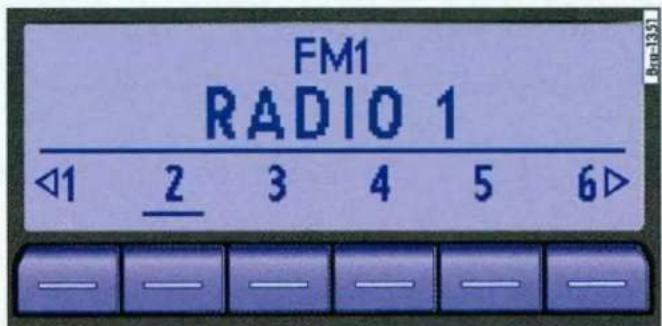 FM1 RADIO 1 ◀1 2 3 4 5 6▶ — — — — — —