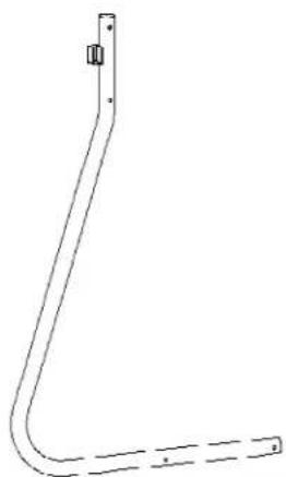 Simple line drawing of a bent metal bracket with a small inset detail (no text or symbols)