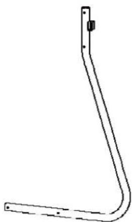 Simple line drawing of a bent metal bracket with a small inset detail (no text or symbols)