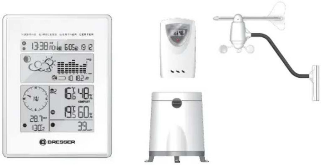 NOSING WIRELESS WEATHER CENTER 13:38 mo/Hz 605° 19.2 BRESSER 16°C 48% COMP/SET 19°C 60% 28.7- 130Ω 39Ω