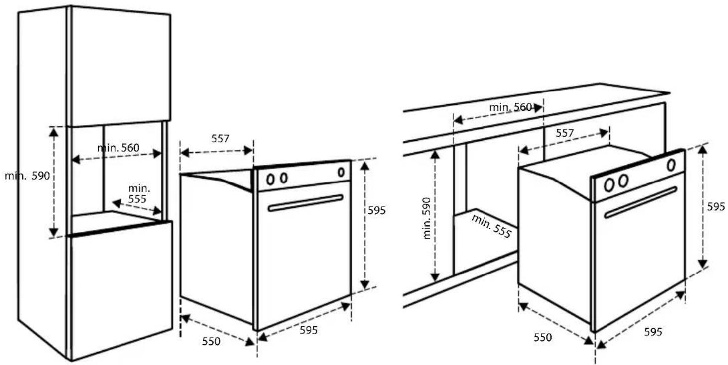 INVENTUM IOV6030RVS - INSTALLATION DIMENSIONS - 1