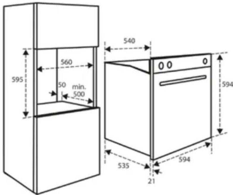 INVENTUM IOV6032DRVS - INSTALLATION DIMENSIONS - 1