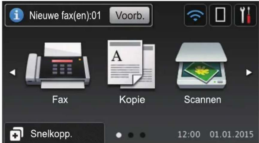 Nieuwe fax(en):01 Voorb. Fax Kopie Scannen Snelkopp. 12:00 01.01.2015