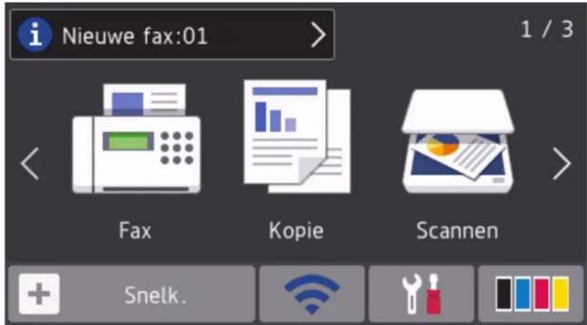 Nieuwe fax:01 1 / 3 Fax Kopie Scannen Snelk.