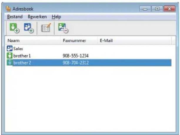 Adresboek Bestand Bewerken Help Naam Fexnummer E-Mail Sales brother 1 908-555-1234 brother 2 908-704-2312