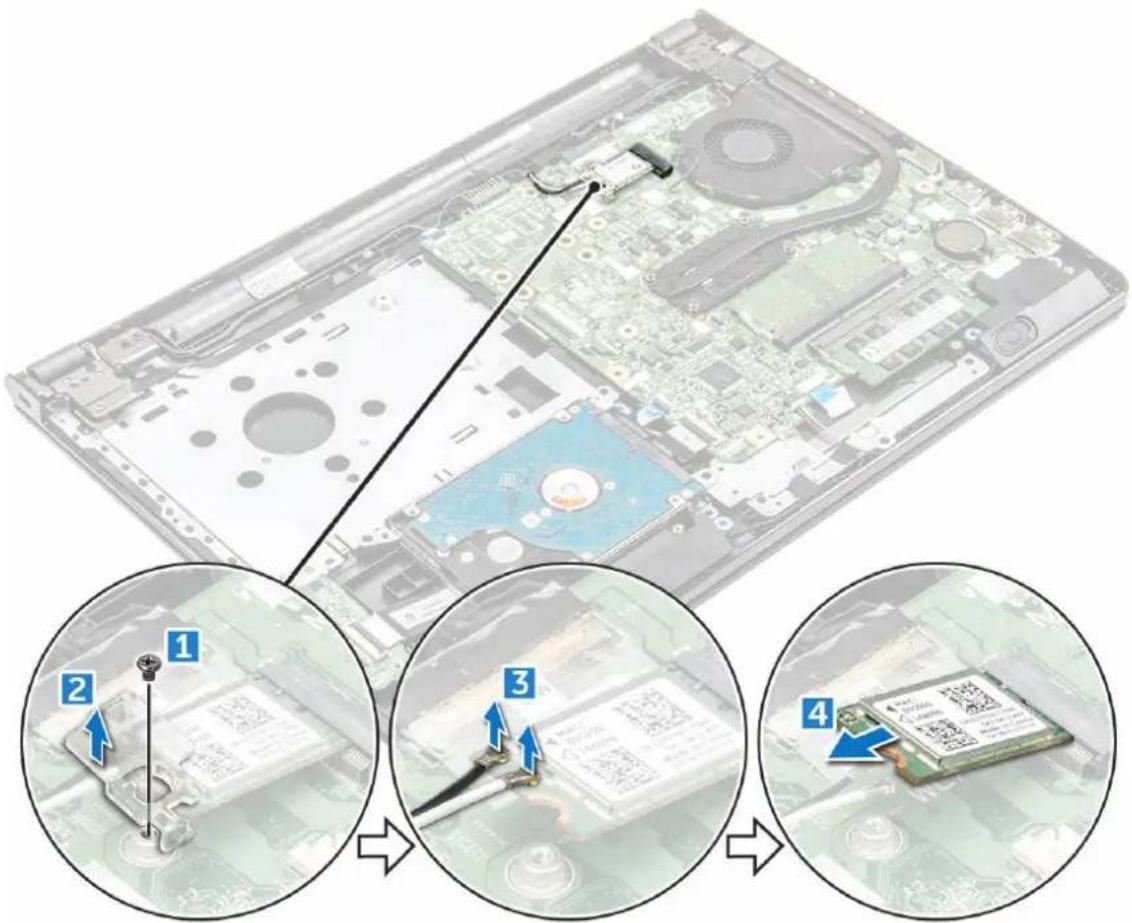 DELL Vostro 3576 - De WLAN-kaart verwijderen - 1