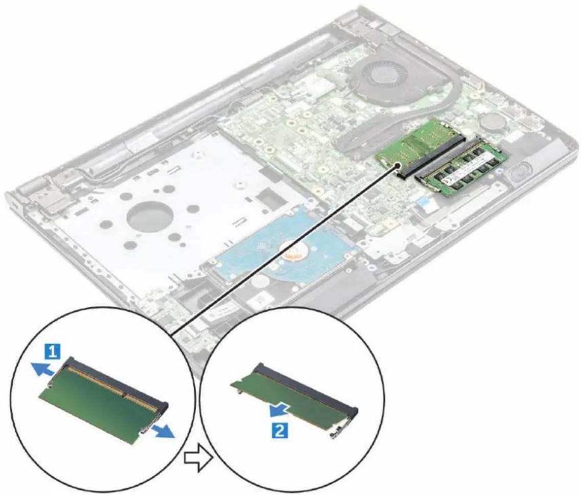 DELL Vostro 3576 - De geheugenmodule verwijderen - 1