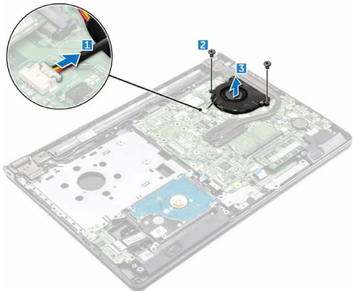 DELL Vostro 3576 - De systeemventilator verwijderen - 1