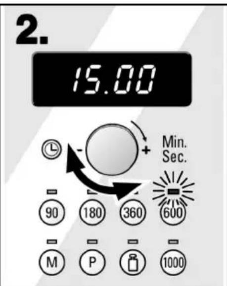 2. 15.00 Min. Sec. 90 180 360 600 M P 1000