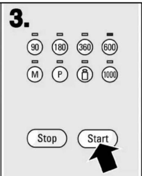 3. 90 180 360 600 M P 1000 Stop Start