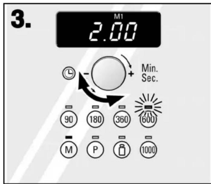 3. M1 2.00 + Min. Sec. 90 180 360 600 - M P 1000