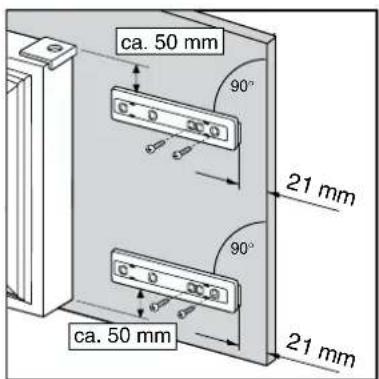 ca. 50 mm 90° 21 mm 90° ca. 50 mm 21 mm