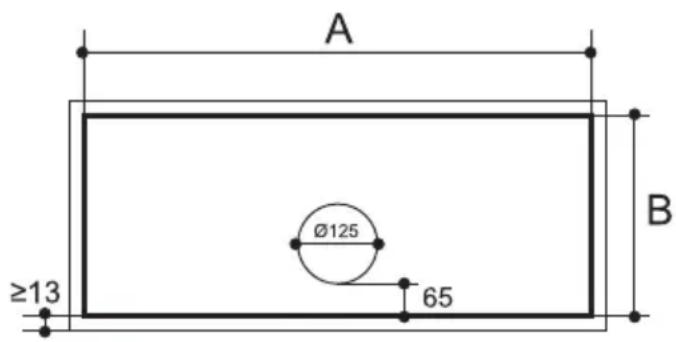A Ø125 ≥13 65 B