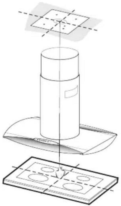 ZANUSSI ZHC 928 x - Gaten boren in plafond/plank en bevestiging frame - 1