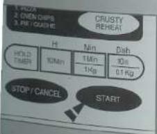 1. PLOT 2. OPEN CHIPS 3. PREI QUADBE CRUSTY REHEAT H Min Dish HOLD TIME 10min 1min 10s 1Kg 0.1 Kg STOP / CANCEL START