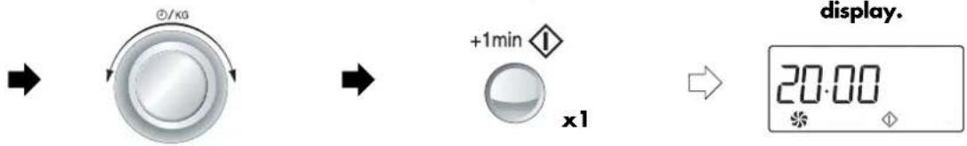 ÷/KG +1min x1 display. 20:00