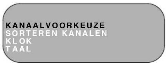 KANAALVOORKEUZE SORTEREN KANALEN KLOK TAAL