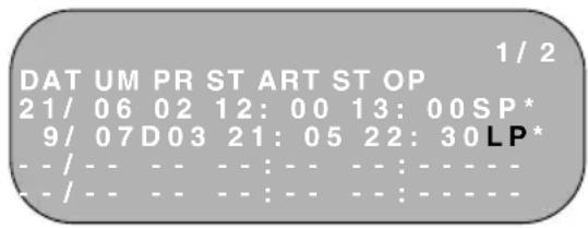 DAT UM PR ST ART ST OP 21/ 06 02 12: 00 13: 00SP* 9/ 07D03 21: 05 22: 30LP* - / - - - : - - - : - - - - - - - - - - - - - - - - - - - - - - - - - - - - - - - - - - - - - - - - - - - - - - - - - - - - - - - - - - - - - - - - - - - - - -