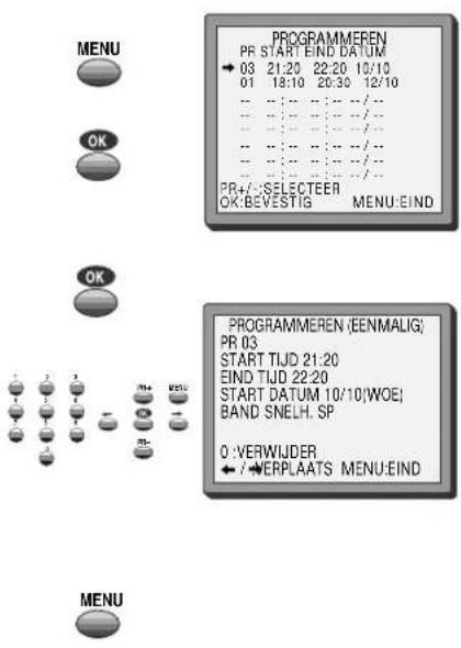 SEG VCR2360NL - Timeroverzicht – wijzigen en wissen - 1