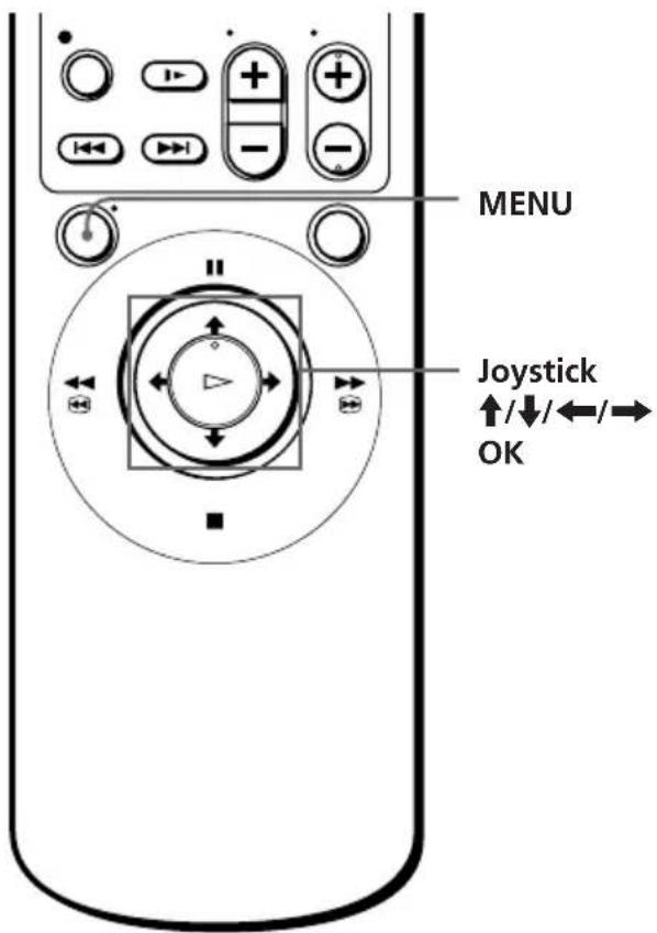 MENU Joystick ↑/↓/←/→ OK