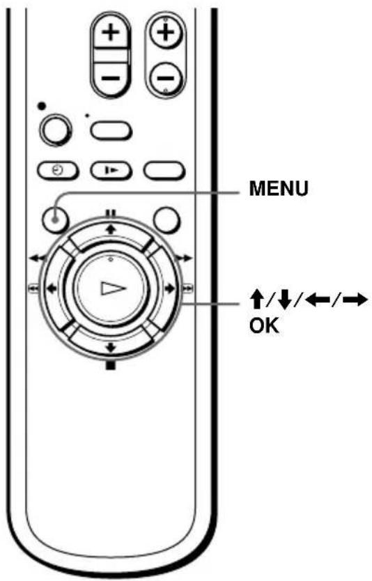 MENU ↑/↓/←/→ OK