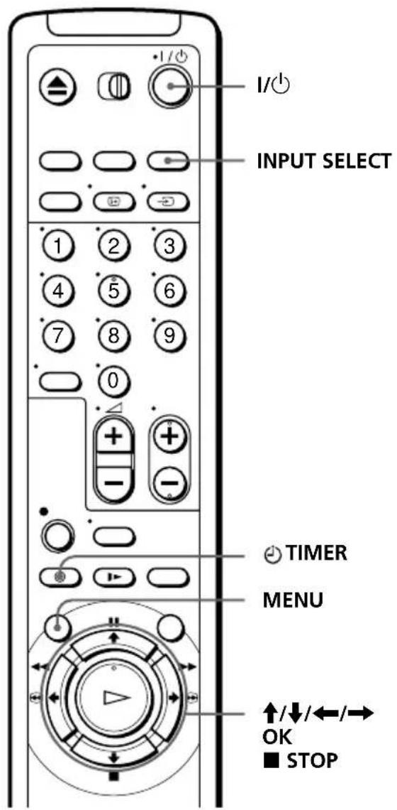 I/○ INPUT SELECT 1 2 3 4 5 6 7 8 9 0 + + - - TIMER MENU ↑/↓/←/→ OK ■ STOP